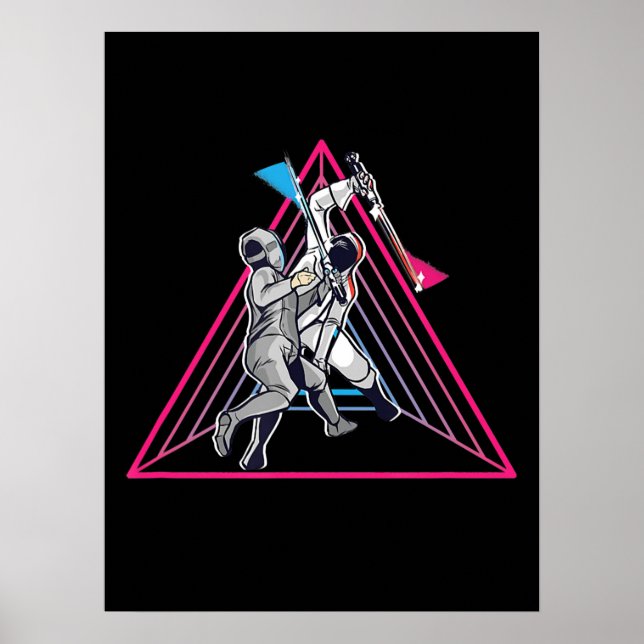 Fencing Game gamer fencer sport 90s fencing Poster (Front)