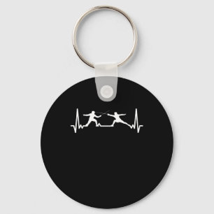 Fencing Game gamer fencer sport cardiogram fencing Key Ring