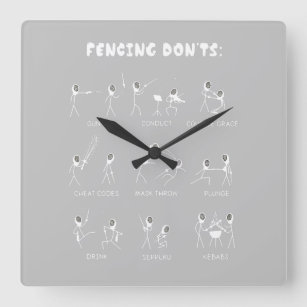 Fencing Gift   I Always Win All Match Square Wall Clock