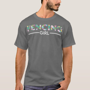Fencing girl floral design  T-Shirt