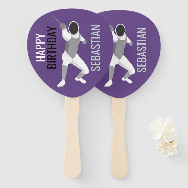 Fencing Hand Fan (Front and Back)