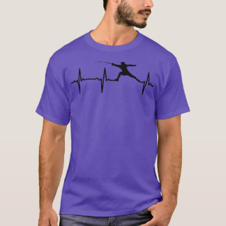 Fencing Heartbeat Fencing Player Fencing Game Fenc T-Shirt