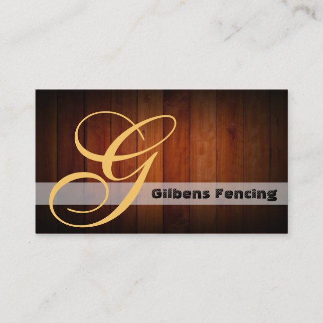 Fencing Image Monogram Business Cards (Front)