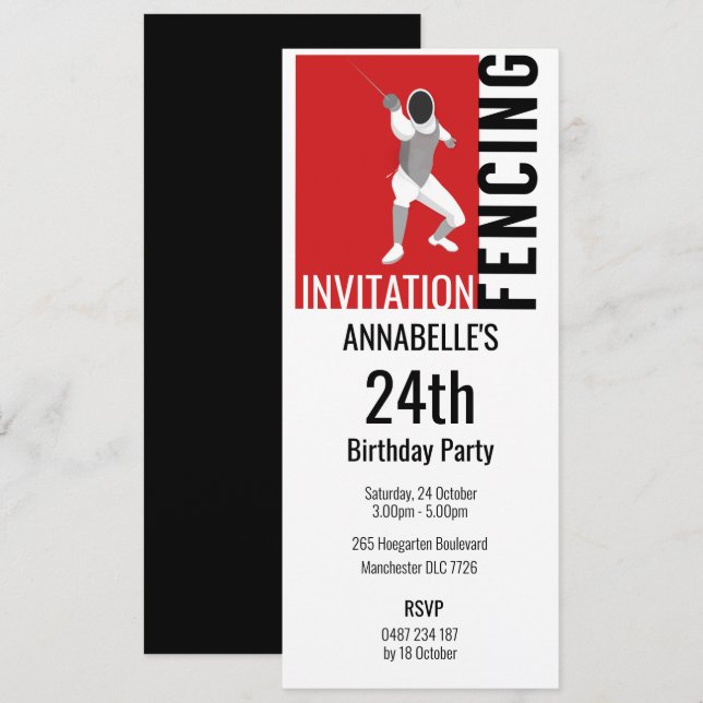 Fencing Invitation (Front/Back)