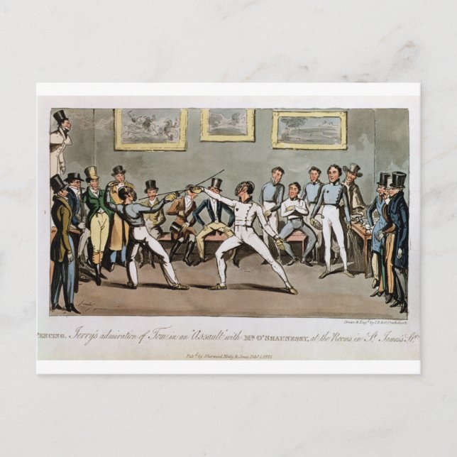 Fencing: Jerry's admiration of Tom in an `Assault' Postcard (Front)