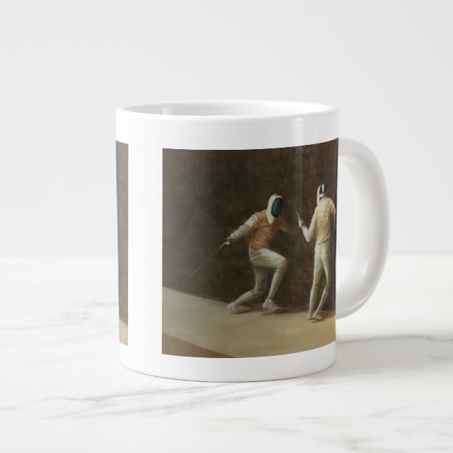 Fencing Large Coffee Mug (Front Right)