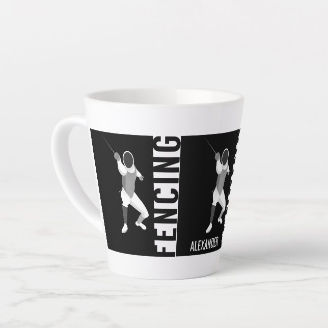 Fencing Latte Mug (Left Angle)