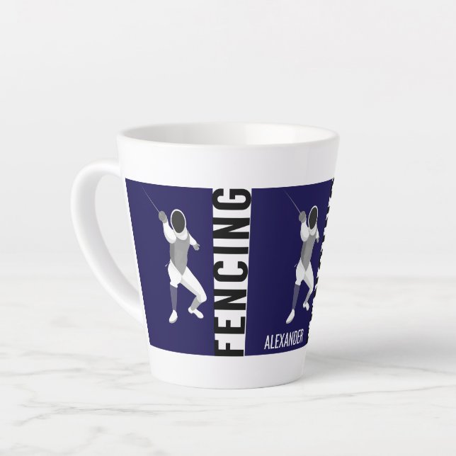 Fencing Latte Mug (Left Angle)