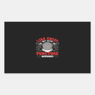 fencing like chess but with puncture wounds funny rectangular sticker