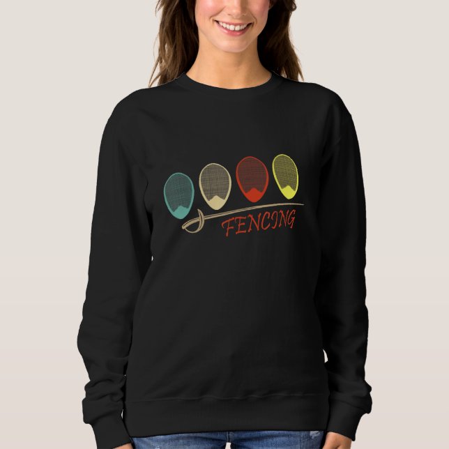 Fencing Masks Sword Fencer Sweatshirt (Front)