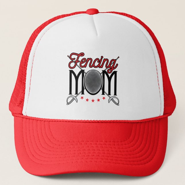 Fencing Mum Mother of Fencer Trucker Hat (Front)