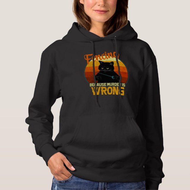 fencing murder cat hoodie (Front)