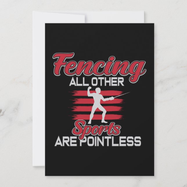 Fencing Other Sports Are Pointless Gift Men Women Holiday Card (Front)