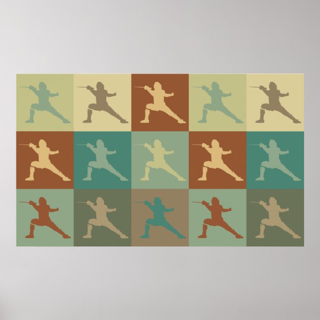 Fencing Pop Art Poster (Front)