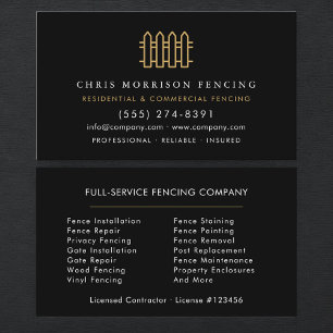 Fencing Repair Service Business Card
