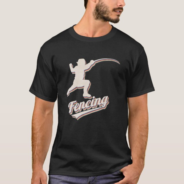 Fencing - Retro Vintage Fencer T-Shirt (Front)