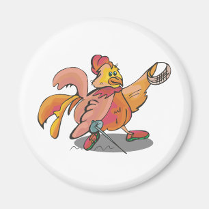 Fencing Rooster Magnet