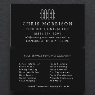 Fencing Service Company Business Card