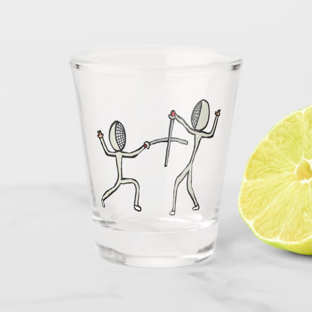 Fencing Shot Glass (Front)