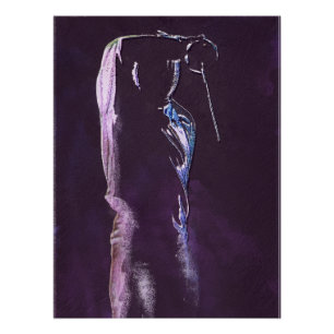 Fencing Silhouette Glossy Poster