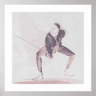 Fencing Silhouette Poster