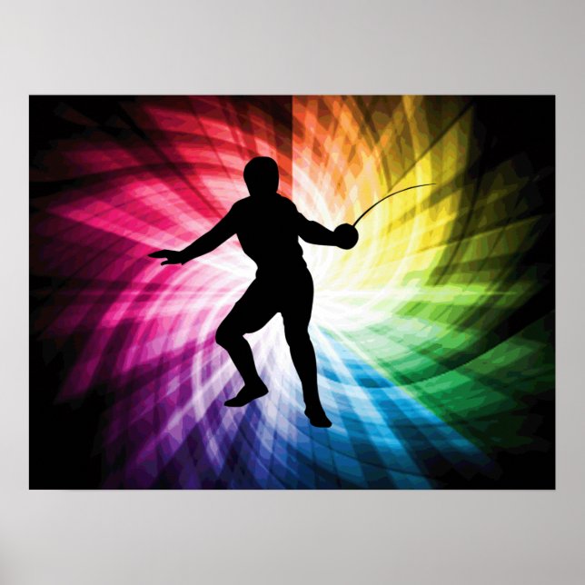 Fencing Silhouette; Spectrum Poster (Front)