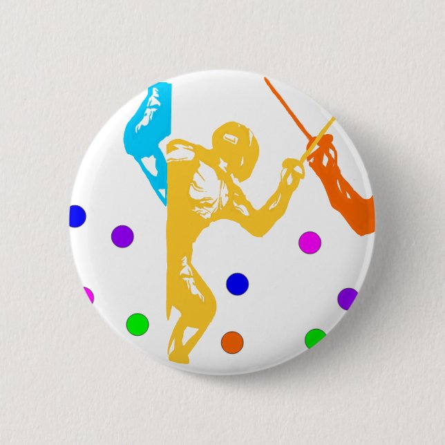 Fencing Sport 6 Cm Round Badge (Front)