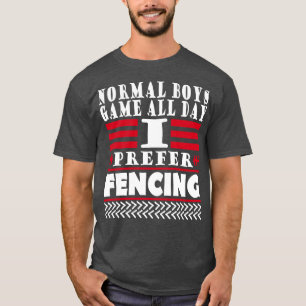 Fencing Sport Men Guys Reaction T-Shirt