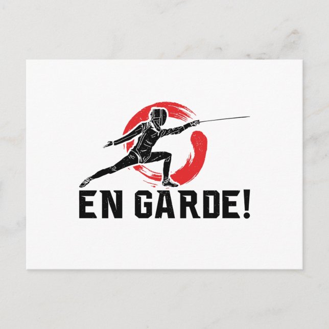 Fencing Sports | Fencer Foil En Garde Gifts Postcard (Front)