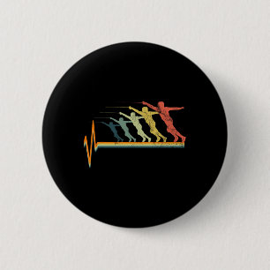 Fencing Vintage Heartbeat Gift Love Gift 6 Cm Round Badge