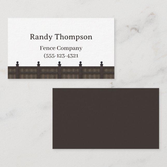  Fencing With A wood In Background  Business Card (Front/Back)