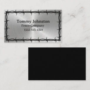  Fencing With Barb Wire on it   Business Card