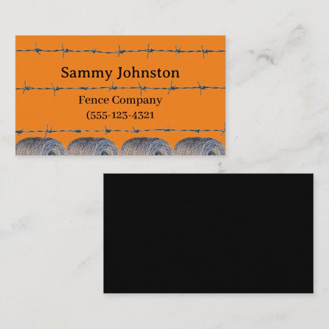  Fencing With Barb Wire on it   Business Card (Front/Back)