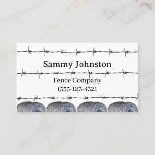 Fencing With Barb Wire on it   Business Card