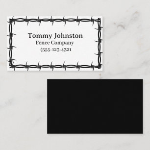 Fencing With Barb Wire on it   Business Card