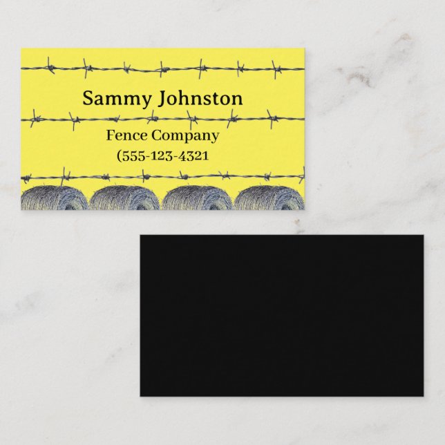  Fencing With Barb Wire on it   Business Card (Front/Back)