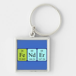 Fender periodic table name keyring