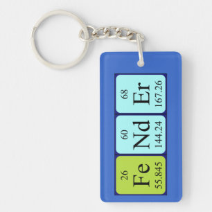 Fender periodic table name keyring