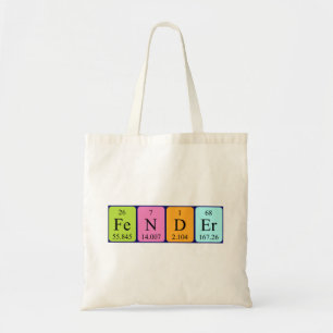Fender periodic table name tote bag