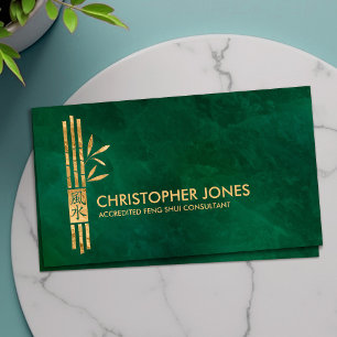 Feng Shui Calligraphy Symbol Lucky Bamboo Business Card