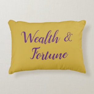 Feng Shui Gold & Purple "Wealth & Fortune" Decorative Cushion