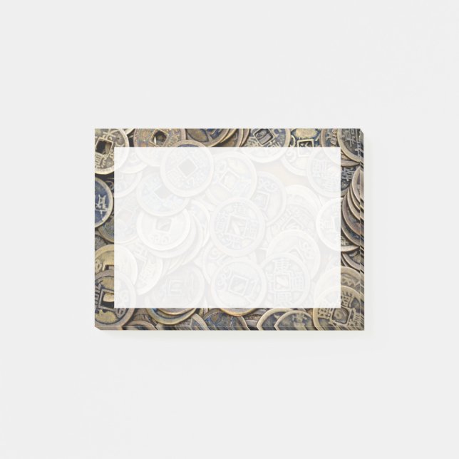 Feng Shui Good Luck Wealth Chinese Coins Post-it Notes (Front)