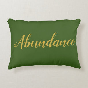 Feng Shui Green & Gold "Abundance" Accent Pillow