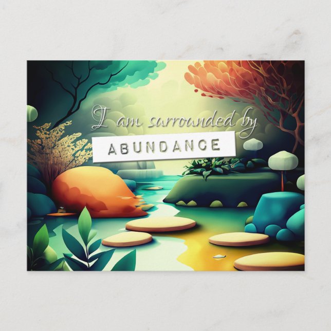 Feng Shui Law of Attraction Abundance Affirmation Postcard (Front)