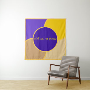 Feng Shui Northwest Purple, Yellow and Beige Tapestry