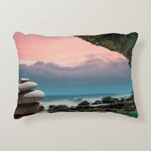 Feng shui stones coast spirituality decorative cushion