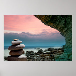 Feng shui stones coast spirituality poster