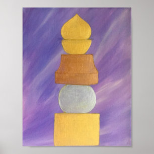 Feng Shui Tri-coloured 5 Element Pagoda Poster