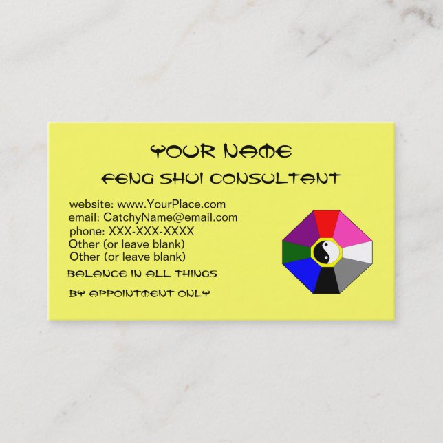 Feng Shui (version 2) - business card template (Front)