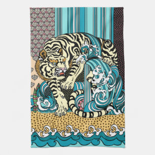Feng Shui White Tiger Kitchen Towel